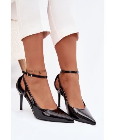 Décolleté nere lucide con cinturino e tacco a spillo 8,5 cm - Modello  Step in style 221912 - gogolfun.it