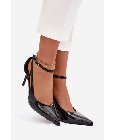 Décolleté nere lucide con cinturino e tacco a spillo 8,5 cm - Modello  Step in style 221912 - gogolfun.it