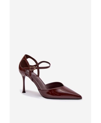 Scarpe con tacco a spillo marroni donna con punta affusolata e cinturino regolabile –  Step in Style 221915 gogolfun.it