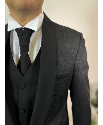 Smoking uomo damascato con gilet - Damasco - Smoking uomo - Gogolfun.it