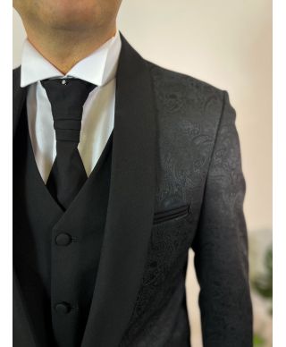 Smoking uomo damascato con gilet - Damasco