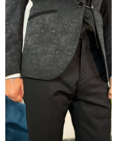 Smoking uomo damascato con gilet - Damasco - Smoking uomo - Gogolfun.it