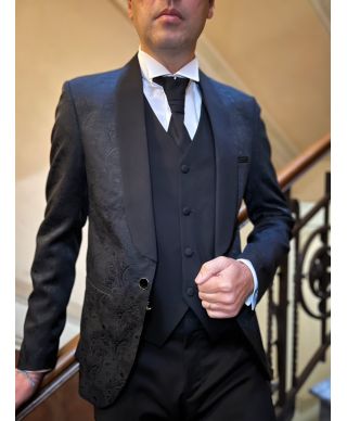 Smoking uomo damascato con gilet - Damasco - Smoking uomo - Gogolfun.it