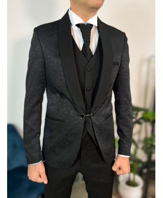 Smoking uomo damascato con gilet - Damasco - Smoking uomo - Gogolfun.it