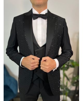 Smoking Uomo Nero con Brillanti - Primero - Diciottesimo e Cerimonie