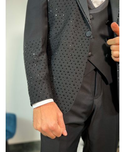 Smoking Uomo Nero con Brillanti - Primero - Diciottesimo e Cerimonie - Gogolfun.it