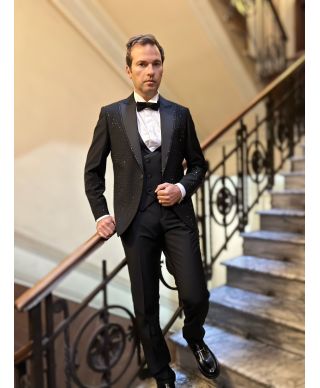 Smoking Uomo Nero con Brillanti - Primero - Diciottesimo e Cerimonie