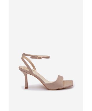 Sandali con tacco sottile - Beige - Cinturino alla caviglia - Modello 222261 Step in style - gogolfun.it