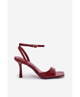 Sandali con tacco a spillo bordeaux - Cinturino alla caviglia – Modello 222263 Step in Style - gogolfun.it