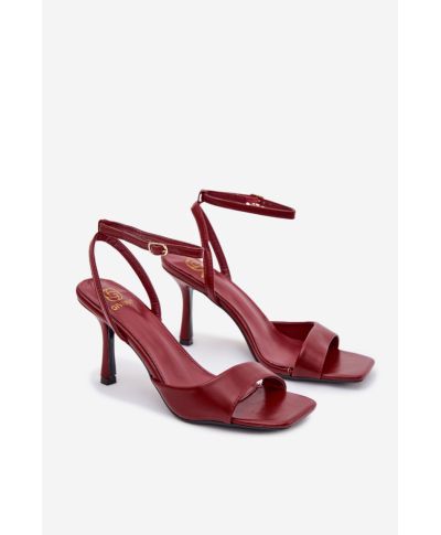 Sandali con tacco a spillo bordeaux - Cinturino alla caviglia – Modello 222263 Step in Style - gogolfun.it