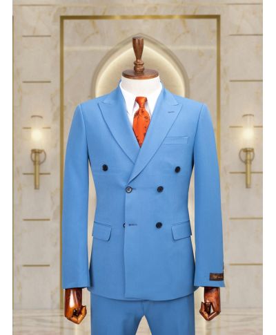 Abito uomo turchese, doppiopetto - Gogolfun.it