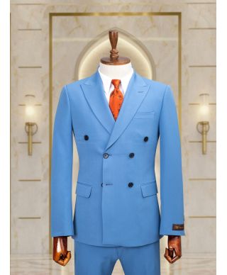 Abito uomo turchese, doppiopetto - Gogolfun.it