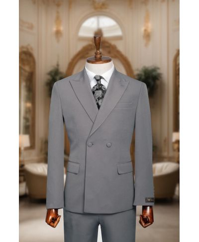 Abito uomo grigio, doppiopetto - Gogolfun.it
