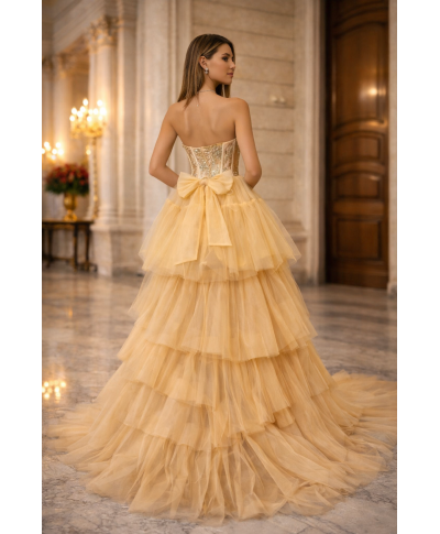 Abito da cerimonia e diciottesimo compleanno coda staccabile - Hura - Abiti da cerimonia online - Gogolfun.it