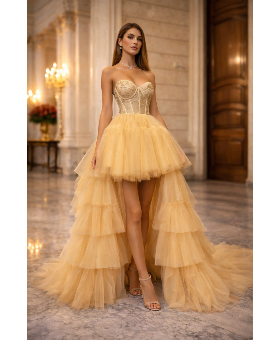 Abito da cerimonia e diciottesimo compleanno coda staccabile - Hura - Abiti da cerimonia online - Gogolfun.it