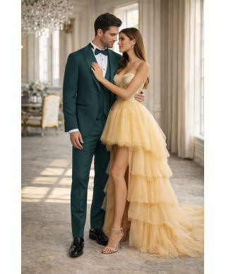 Smoking uomo con gilet, verde - Pascal - Matrimoni e diciottesimi - Gogolfun.it