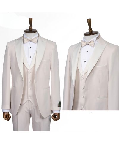 Smoking uomo bianco panna - Pascal - Smoking sposo - Gogolfun.it