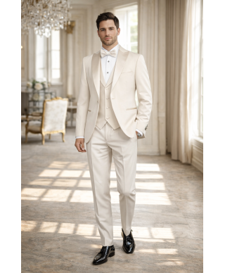 Smoking uomo bianco panna - Pascal - Smoking sposo - Gogolfun.it