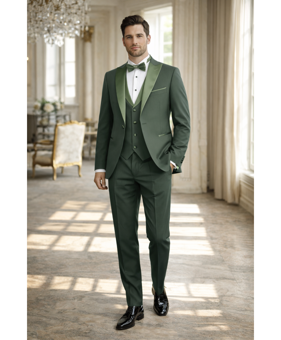Smoking uomo con gilet, colore verde - Pascal - Matrimoni e diciottesimi Gogolfun.it