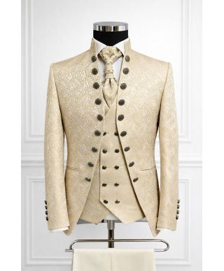 Abito Sposo dorato con gilet, Ruggiero - Abiti e smoking sposo - Gogolfun.it