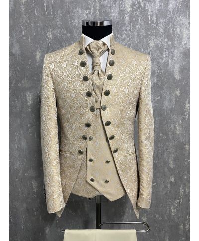 Abito Sposo dorato con gilet, Ruggiero - Abiti e smoking sposo - Gogolfun.it