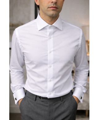 Camicia bianca con doppio polso - Polso Gemelli - Gogolfun.it