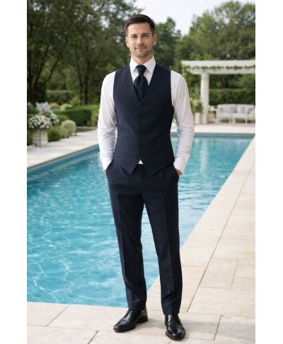 Completo gilet e cravatta da cerimonia - Blu - Accessori da cerimonia - Gogolfun.it