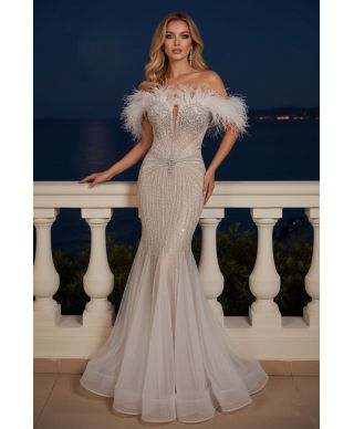 Abito da cerimonia con piume - Prometeo - Abiti da cerimonia e diciottesimo - Gogolfun.it