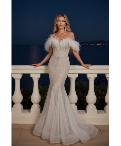 Abito da cerimonia con piume - Prometeo - Abiti da cerimonia e diciottesimo - Gogolfun.it