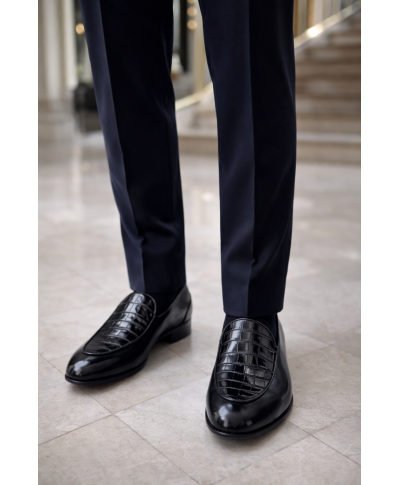 Mocassini neri, artigianali - Cocco - Made in Italy - Mocassini particolari - Gogolfun.it