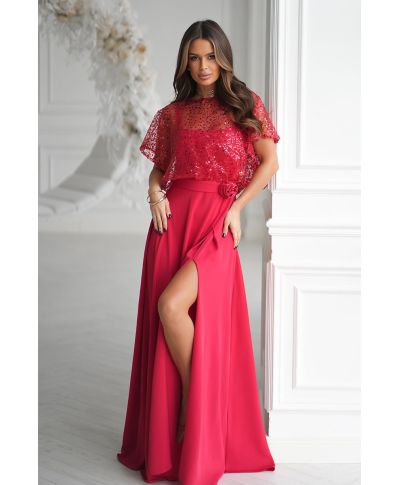Vestito lungo elegante Rosso - ELEONORA