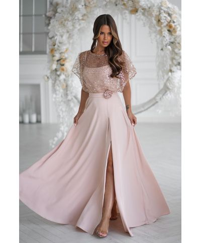 Vestito lungo elegante, avorio - Eleonora - Vestiti per matrimoni, battesimi, comunioni - Gogolfun.it