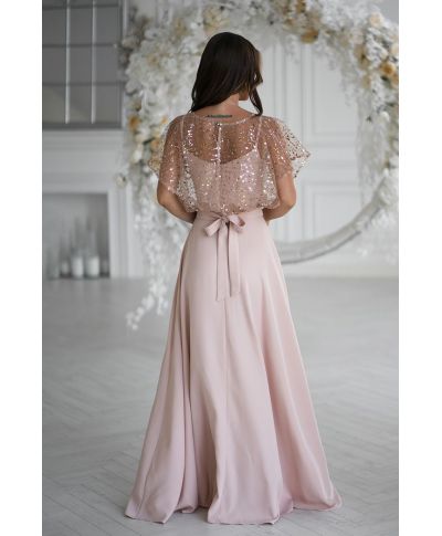 Vestito lungo elegante, avorio - Eleonora - Vestiti per matrimoni, battesimi, comunioni - Gogolfun.it