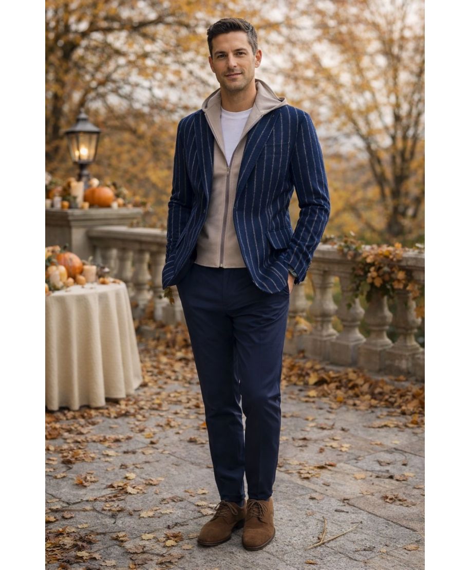 Giacca uomo blu con pettorina staccabile PAUL MIRANDA - Giacche uomo online - Gogolfun.it