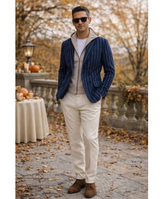 Giacca uomo blu con pettorina staccabile PAUL MIRANDA - Giacche uomo online - Gogolfun.it