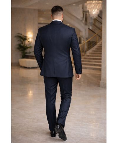 Smoking uomo blu con gilet - Oversize - Modello Eolo