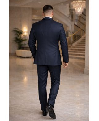 Smoking uomo blu con gilet - Oversize - Modello Eolo