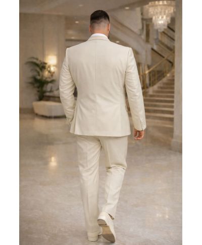 Smoking uomo beige, taglie comode - Romanic