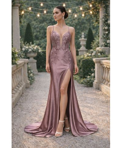 Abito da cerimonia rosa antico - Serena - Vestiti matrimoni, diciottesimo, cinquantesimo - Gogolfun.it