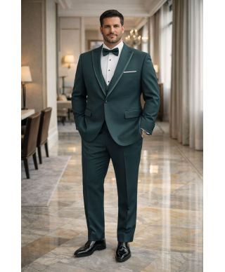 Smoking uomo con gilet verde, Taglie comode - Romanic - Gogolfun.it