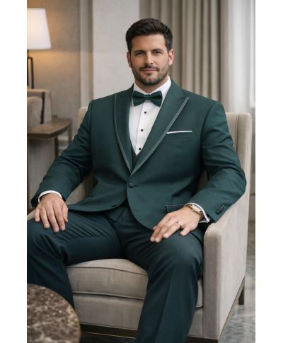 Smoking uomo con gilet verde, Taglie comode - Romanic - Gogolfun.it