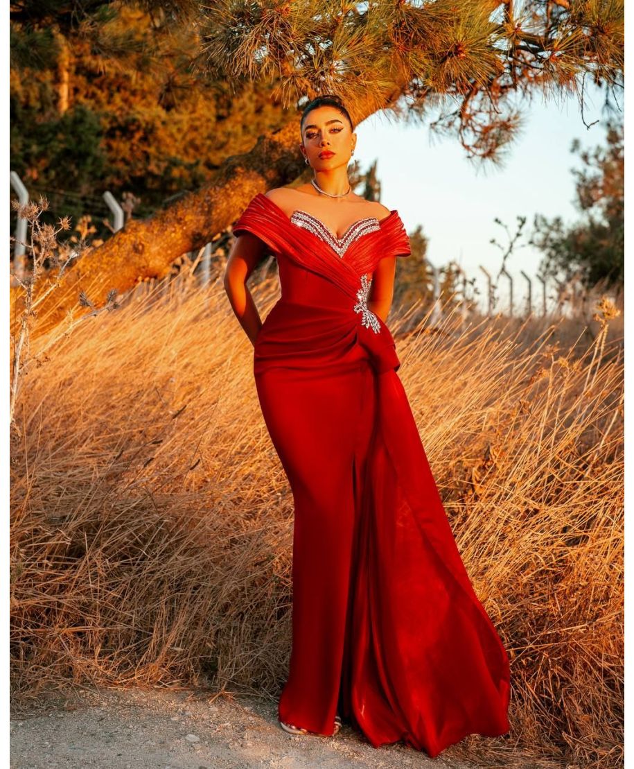 Vestito a sirena da cerimonia, rosso - Olga - Vestiti rossi da cerimonia - Gogolfun.it