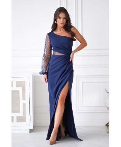 Vestito monospalla blu - Mimi