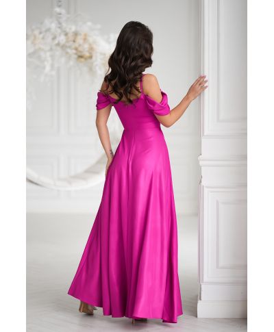 Abito da cerimonia fucsia con spacco - Costa