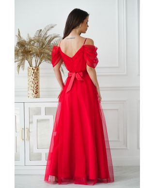 Vestito lungo elegante - In tulle – Rosso
