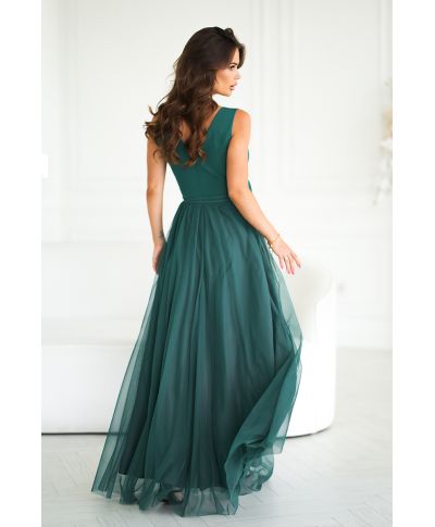 Vestito lungo verde - Gonna in tulle