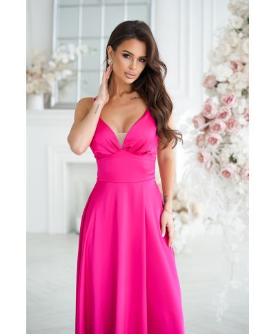 Vestito da cerimonia - In raso - Fuxia