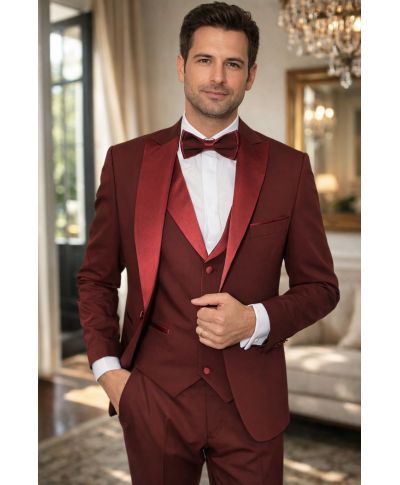 Smoking uomo bordeaux, Slim - Modello Pascal - Gogolfun.it