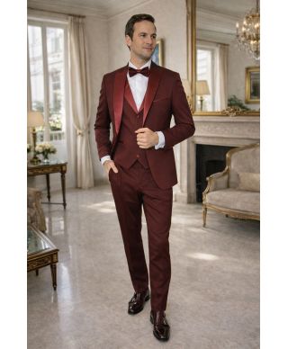 Smoking uomo bordeaux, Slim - Modello Pascal - Gogolfun.it