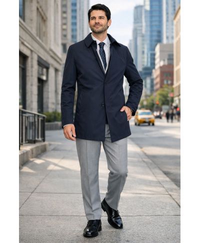 Trench uomo blu - Devon - Impermeabile e sopra abito - Ggoolfun.it